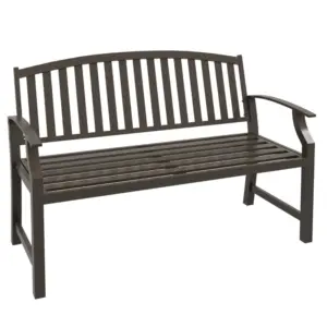 Best Two-Seater Simple Metal Bench - Brown