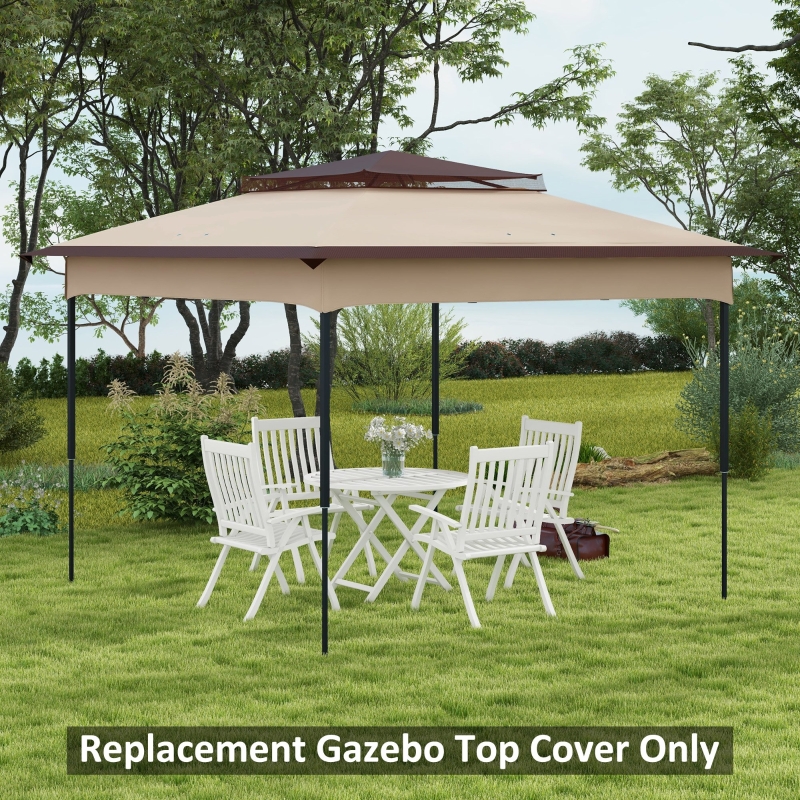 Best Pop up Gazebo Cover, 2-Tier Gazebo Roof Replacement for 3.25m x 3.25m Frame, 30+ UV Protection, Beige - Image 10