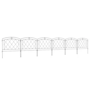 Best Metal Decorative Outdoor Picket Fence Panels Set of 6, Black