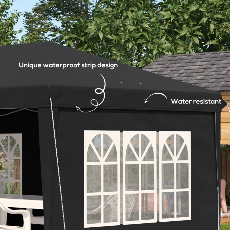 Best 3 x 6m Pop-Up Gazebo, with Removable Walls - Black - Image 6