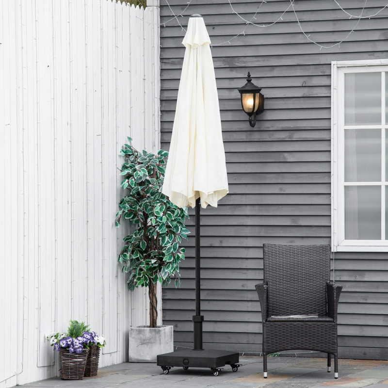 Best 20kg Garden Parasol Base with Wheels Heavy Duty Sand or Water Filled Patio Umbrella Base for Outdoor Deck Beach Black - Image 11