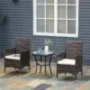 Best Three-Piece Rattan Chair Set, with Cushions - Brown - Image 2