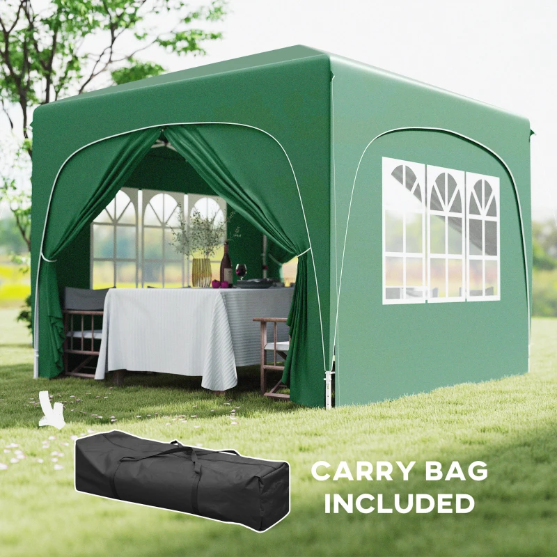 Best 3 x 3m Pop-Up Gazebo Shelter, with Accessories - Dark Green - Image 7