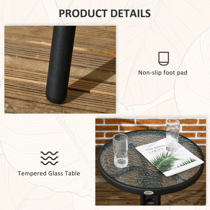 Best 3 Pieces Rattan Bistro Set - Black - Image 7