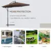Best 2.45m Overhanging Cantilever Parasol, Heavy Duty Waterproof Garden Umbrella with Cross Base, Brown - Image 7
