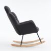 Ergonomic Teddy Fabric Rocking Chair with Tufted Seat, Headrest and Backrest, Painted Metal Base, 102L x 70W x 105H cm, Dark Grey - Image 10