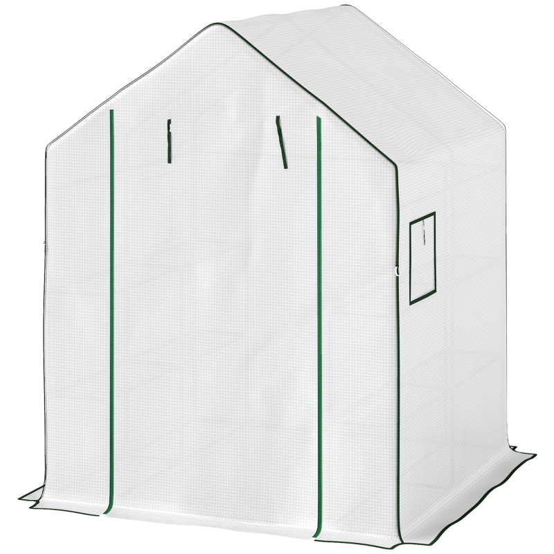 Best 143 x 140cm Walk-In Greenhouse, with Accessories - White - Image 11