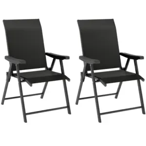 Best Set of Two Folding Outdoor Chairs - Black