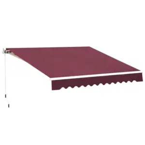 Best Manual Retractable Awning, 3x2.5 m-Red