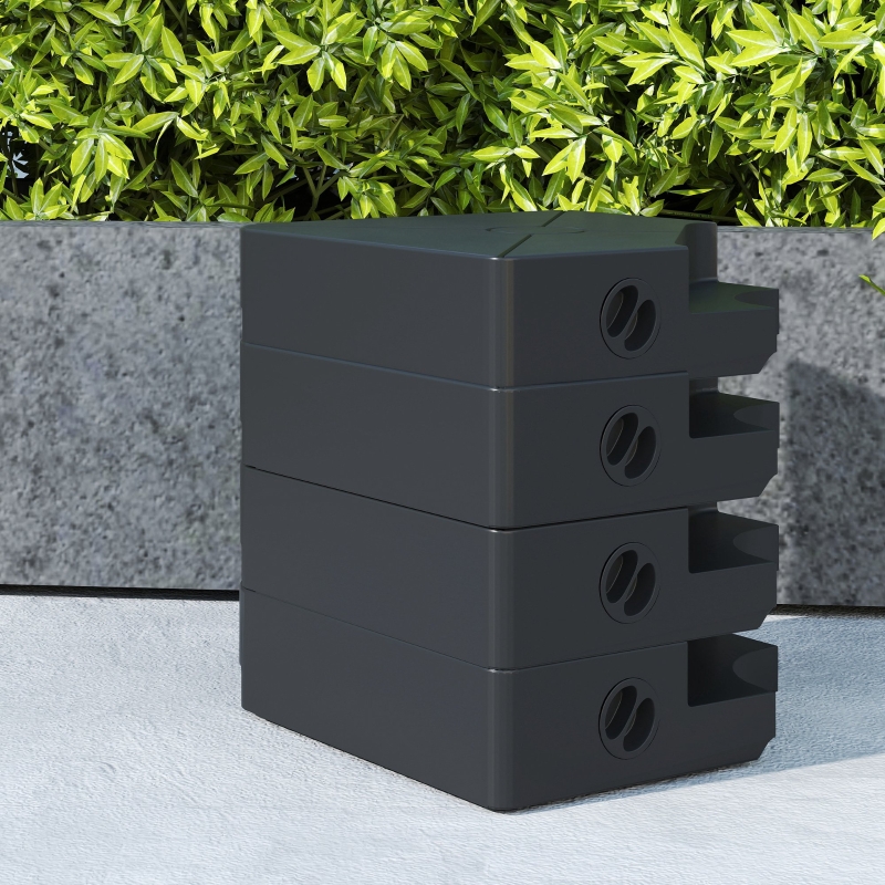 Best Umbrella Weights for Cantilever Parasols, Set of 4 Heavy Duty Parasol Base Weights, 64kg Sand or 55kg Water Filled, Black - Image 9