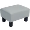 Best PU Leather Footstool with 4 Plastic Legs, Grey - Image 10