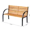 Best Garden Bench, 122Lx60Wx80H cm-Steel/Wood - Image 3