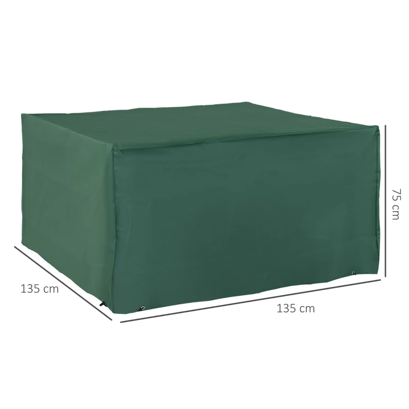 Best Outdoor Garden Furniture Cover Waterproof, Anti-UV 600D Heavy Duty Oxford Fabric Patio Furniture Cover for Rectangular Sofa Table Set, Green, 135 x 135 x 75 cm - Image 3