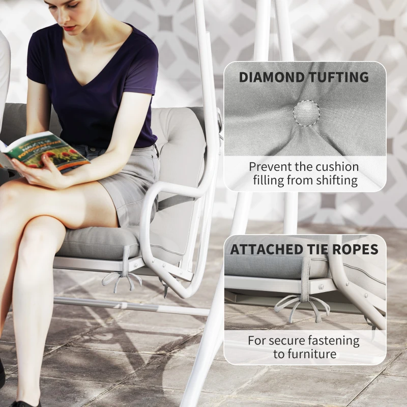 Best Three-Seater Bench Cushion - Light Grey - Image 6