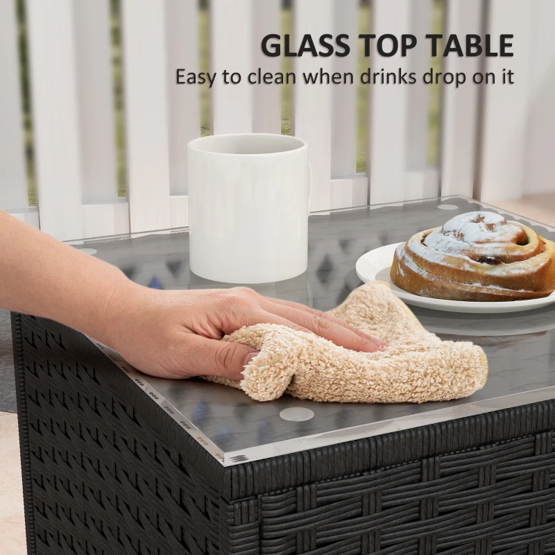 Best Three-Piece Rocking Chair Rattan Bistro Set - Black - Image 7