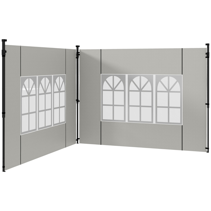 Best Gazebo Side Panels, Sides Replacement with Window for 3x3(m) or 3x6m Gazebo Canopy, 2 Pack, White - Image 11