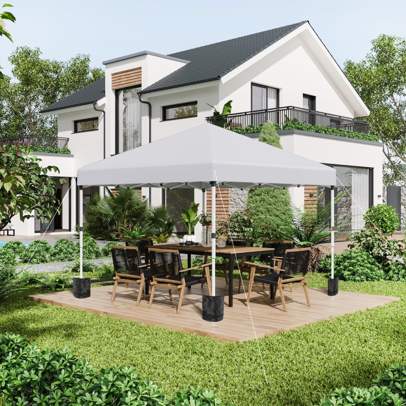 Best 3 x 3 (M) Pop Up Gazebo, UPF 30+ with 2 Sidewalls, Leg Weight Bags and Wheeled Bag, Height Adjustable Party Tent Event Shelter for Garden, Patio, White - Image 10