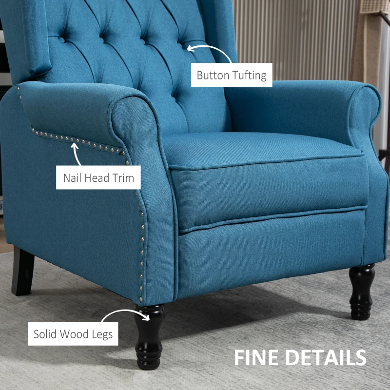 Best 150° Reclining Vintage Armchair, with footrest - Blue - Image 6