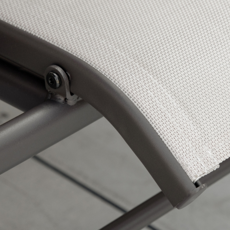 Best 2 Seats Garden Glider Bench, Metal Frame Loveseat with Glass Top Centre Table, Porch Rocking Glider for 2 Person, for Deck, Patio, Brown/ Khaki - Image 9