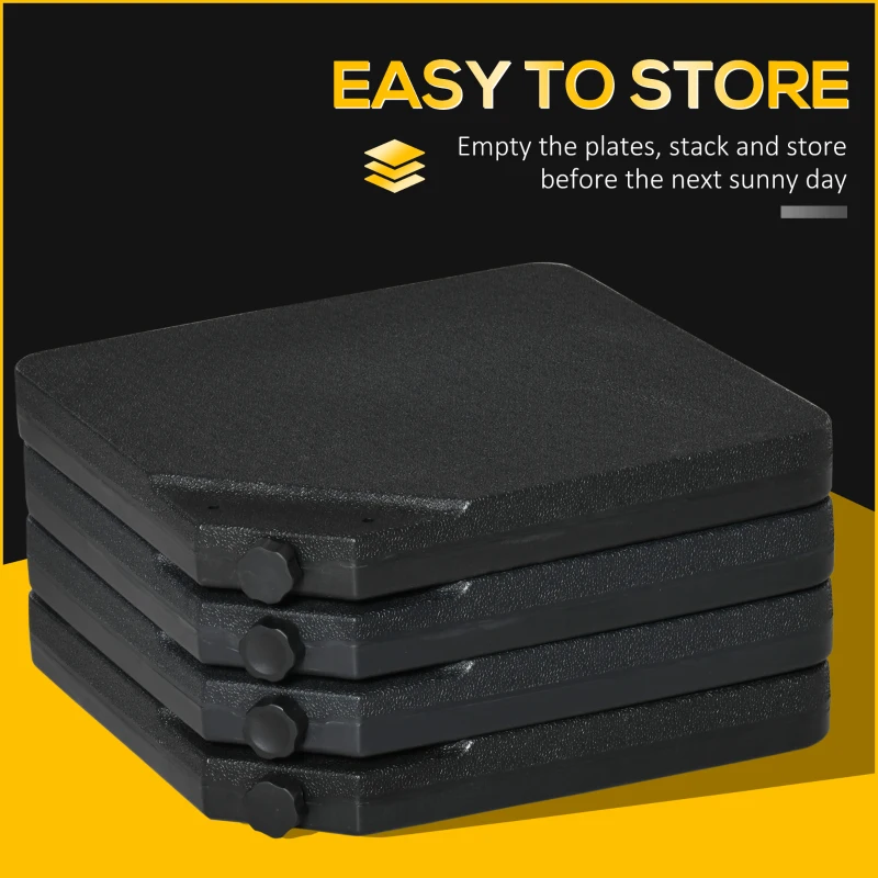 Best Four-Piece Plastic Cantilever Parasol Base - Black - Image 7