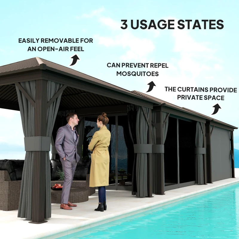 Best 3.6 x 3(m) Aluminium Frame Hardtop Gazebo, with Accessories - Image 7