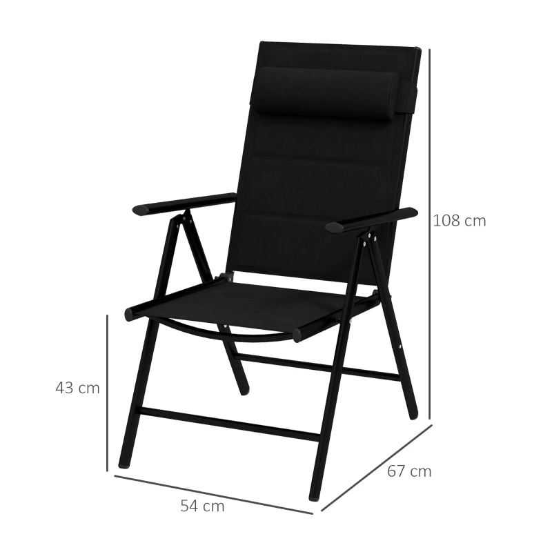 Best Set of Two Padded Garden Chairs - Black - Image 3