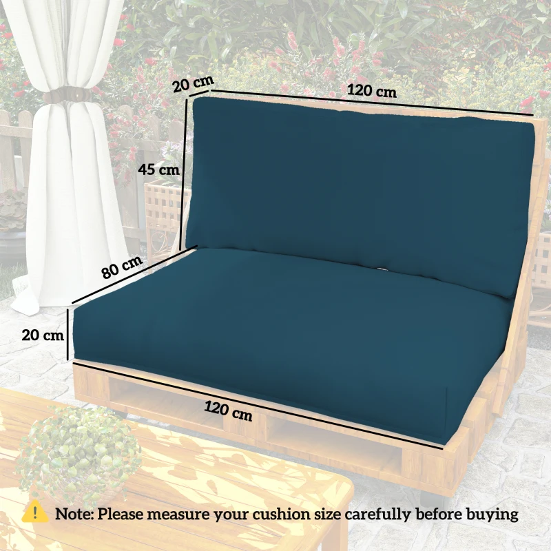Best 2 Seater Pallet Furniture Cushions Pallet Cushions, UPF20+ 220gsm Fabric, 20 cm Thick Outdoor Seat Pads, Navy Blue - Image 3