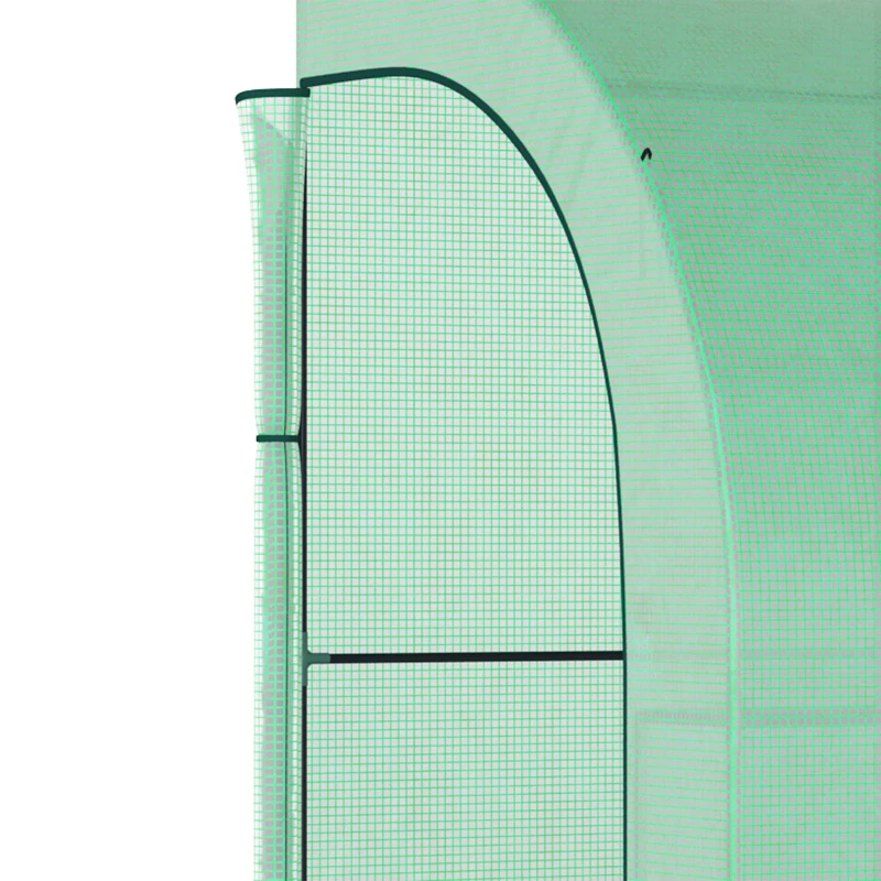 Best Walk-In Lean to Greenhouse with Windows and Zippered Doors, 2 Tiers 6 Wired Shelves 300L x 150W x 213Hcm Green - Image 8