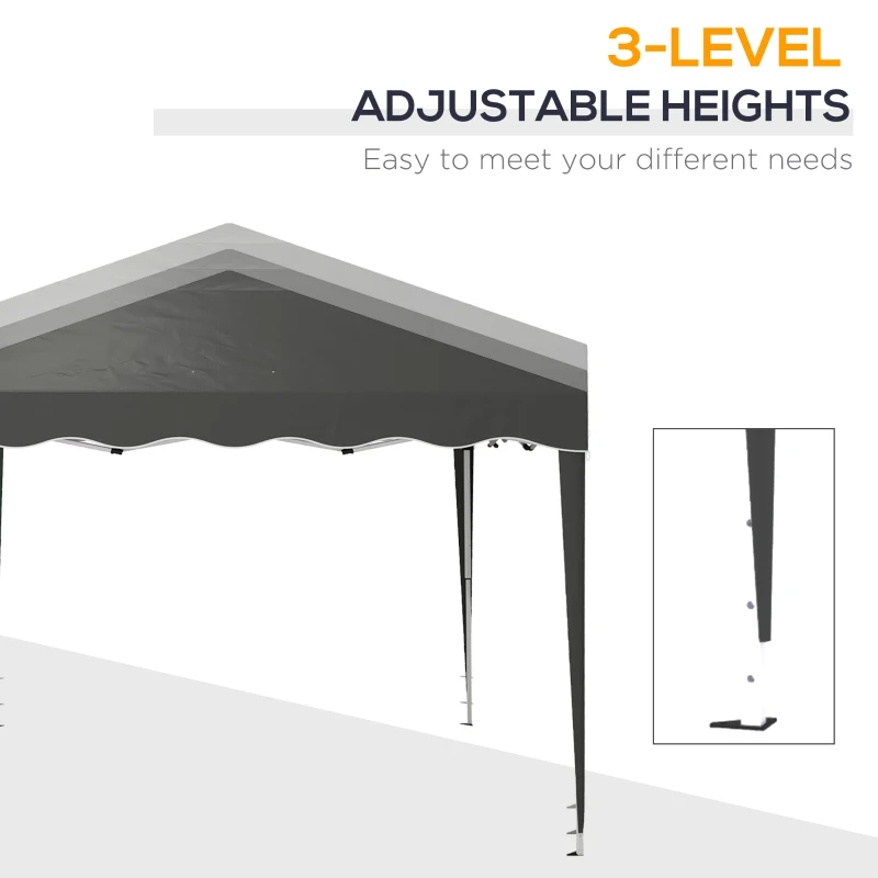 Best 3 x 3cm Adjustable Height Pop-Up Gazebo, with Bag - Grey - Image 4