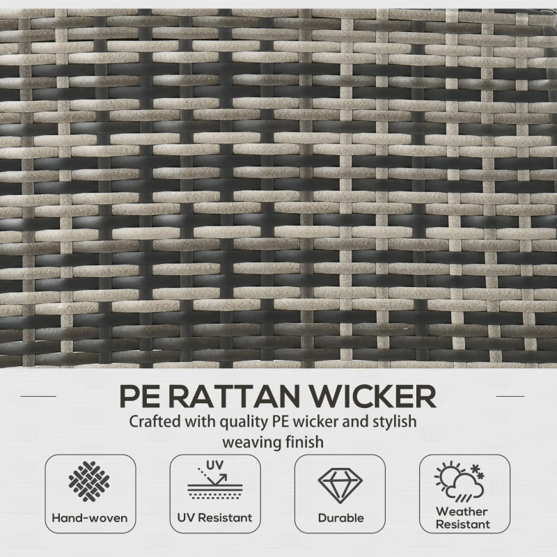 Best 5 Seater Rattan Garden Furniture Set, 2 Armchairs, 3-Seater Wicker Sofa, 2 Footstools and Glass Table, 6 Piece Patio Rattan furniture Sofa Sets with Cushions for Conservatory, Mixed Grey - Image 5