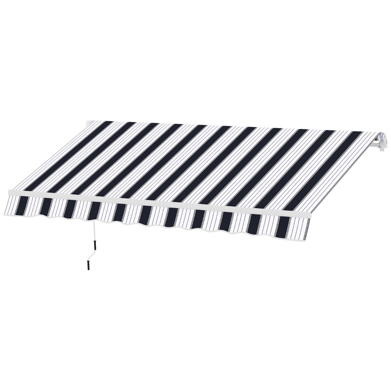 Best Manual Retractable Awning, 2.5x2 m-Dark Blue/White Stripes - Image 11