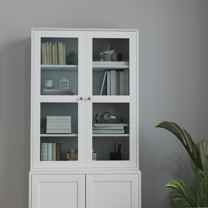 Best Double Storage Display Cabinet - White - Image 9