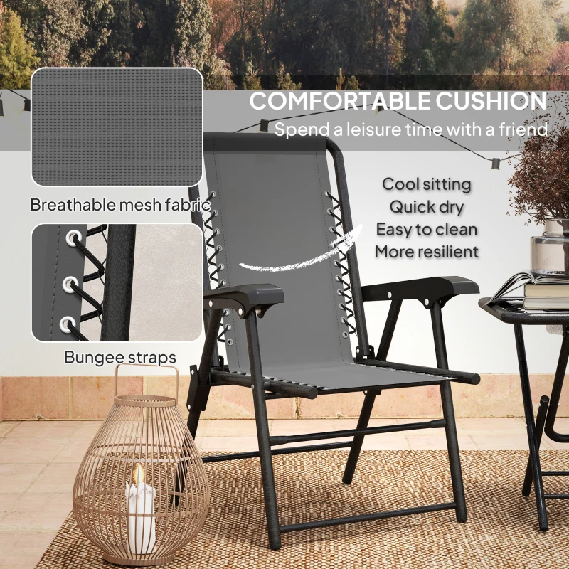 Best Three-Piece Garden Table and Chair Set - Dark Grey - Image 6