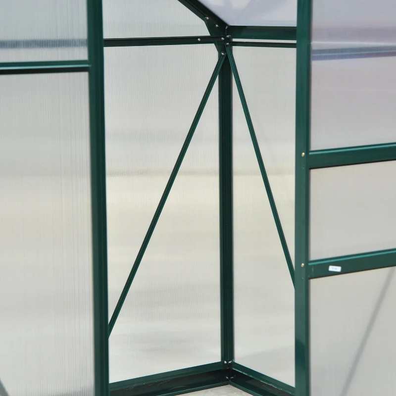 Best 6 x 4ft Polycarbonate Greenhouse, Large Walk-In Green House with Slide Door and Window, Garden Plants Grow House with Aluminium Frame and Foundation, Dark Green - Image 8