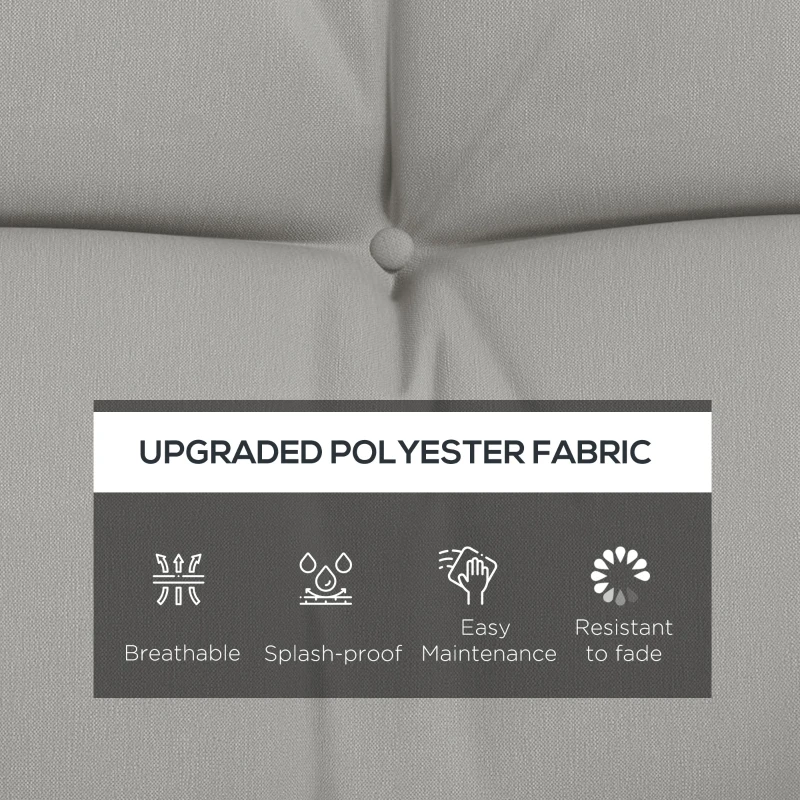 Best Back and Seat Cushion Replacement with 2 Pillows, Patio Chair Cushions Set with Ties, Light Grey - Image 4