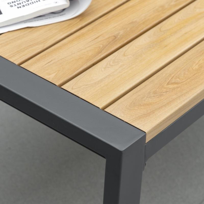 Best 4 Piece Garden Sofa Set with Padded Cushions, 4-Seater Aluminium Outdoor Conversation Furniture Set with Coffee Table, Grey - Image 9