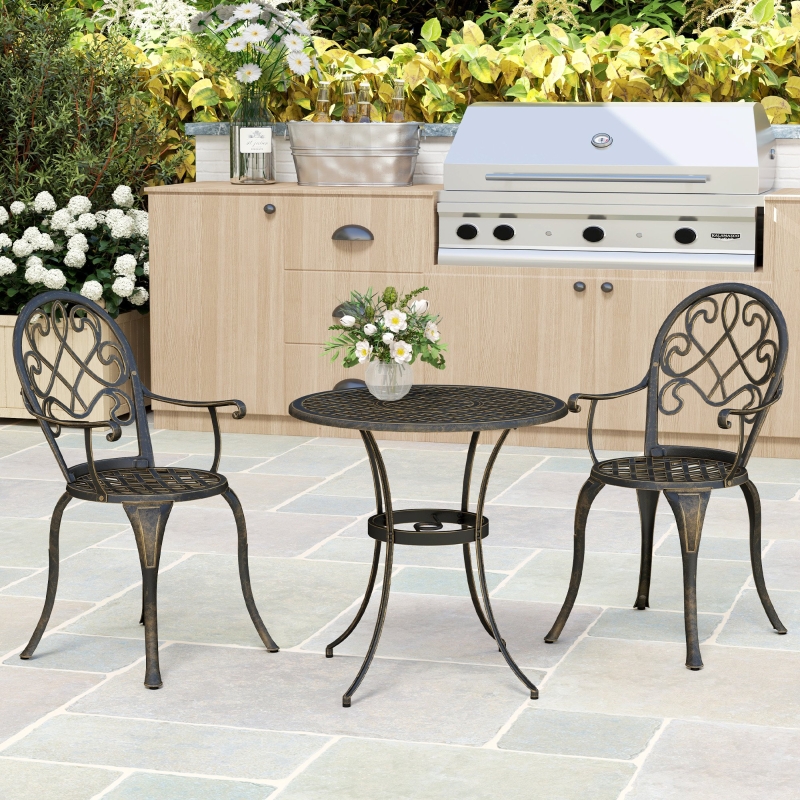 Best Three-Piece Elegant Aluminium Garden Set - Bronze Tone - Image 9