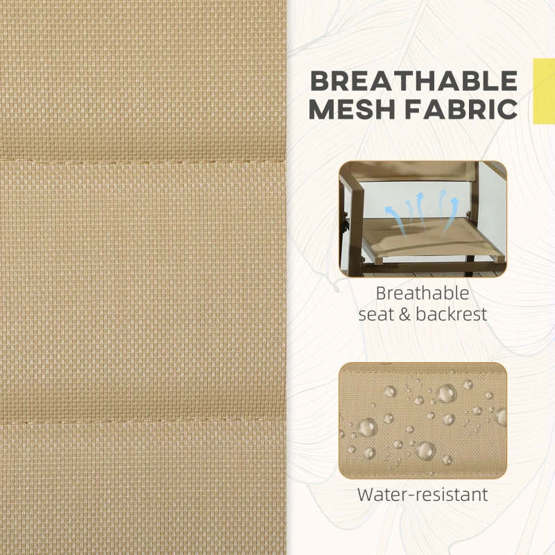 Best Set of Two Aluminium Stacking Garden Chairs - Khaki - Image 5