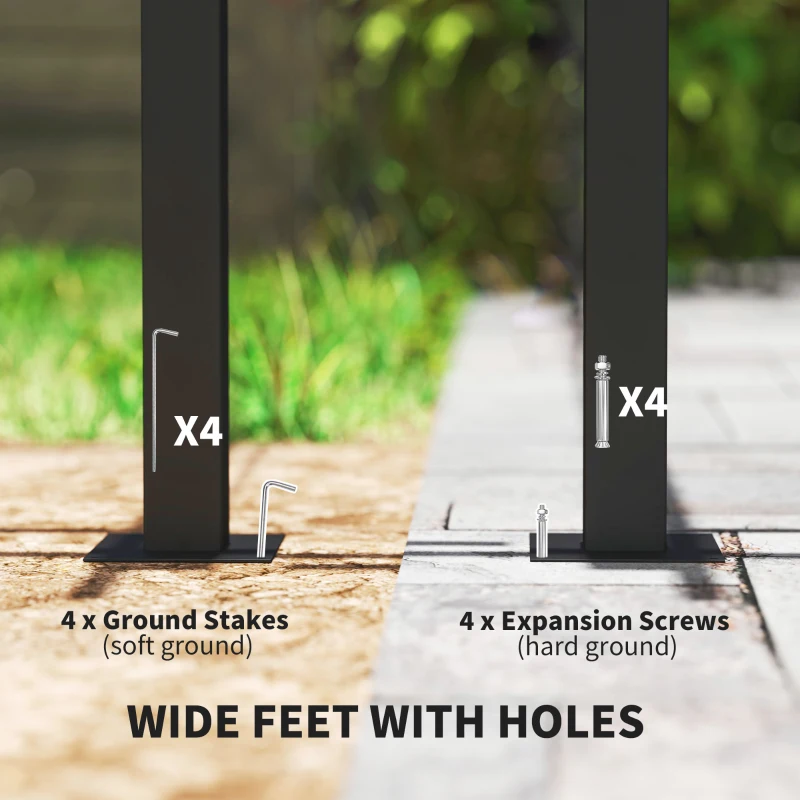 Best 3 x 4m Steel Pergola, with Retractable Canopy - Khaki - Image 6