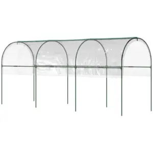 Best Tunnel Tomato Greenhouse with 4 Hoops and Top Tap, Pointed Bottom and Guy Ropes, 400 x 123 x 171 cm, Clear