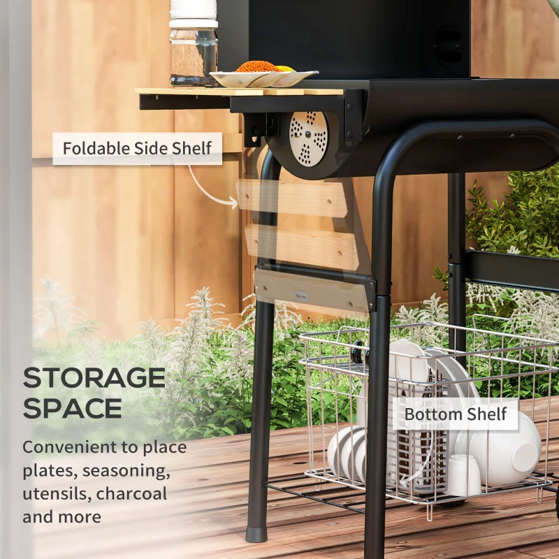 Best Charcoal BBQ, with Thermometer, Shelves and Wheels - Image 6