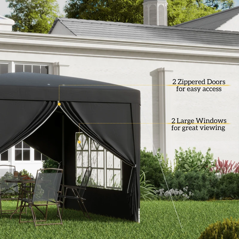 Best 3 x 3(m) Pop Up Gazebo, Water and UV Resistant Party Tent Camping Canopy Marquee with Carry Bag, Black - Image 7
