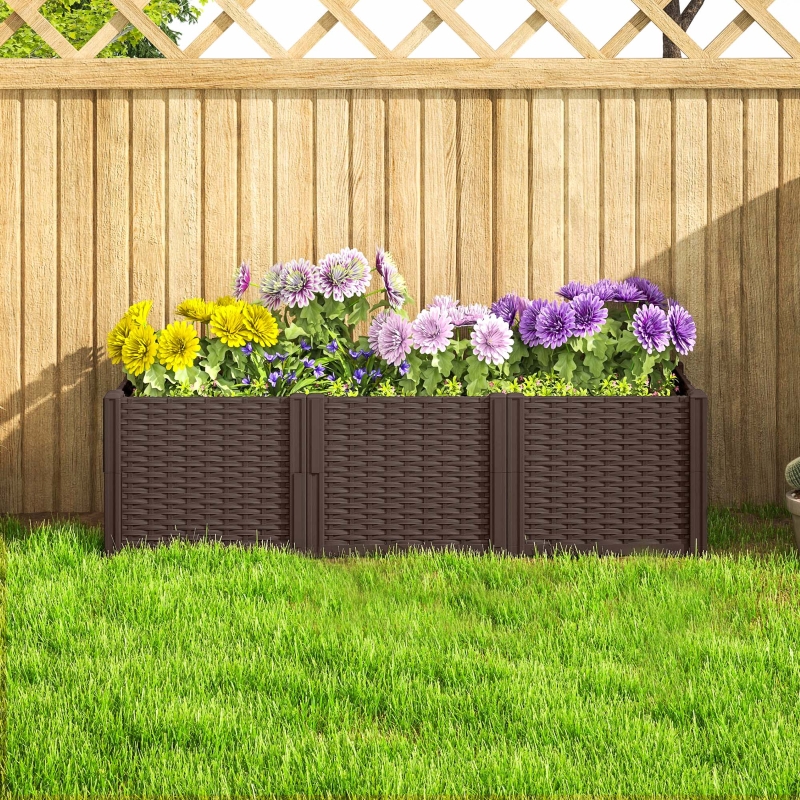 Best Plastic Raised Garden Bed, Modular Planter Box Kit, Garden Fence Edging Border for Flowers, Vegetables, Herbs, Brown - Image 9