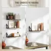 Best Set of 3 Wall Shelves, Vintage Wall Mounted Floating Shelves for Living Room, Entryway, Bedroom, Rustic Brown - Image 5