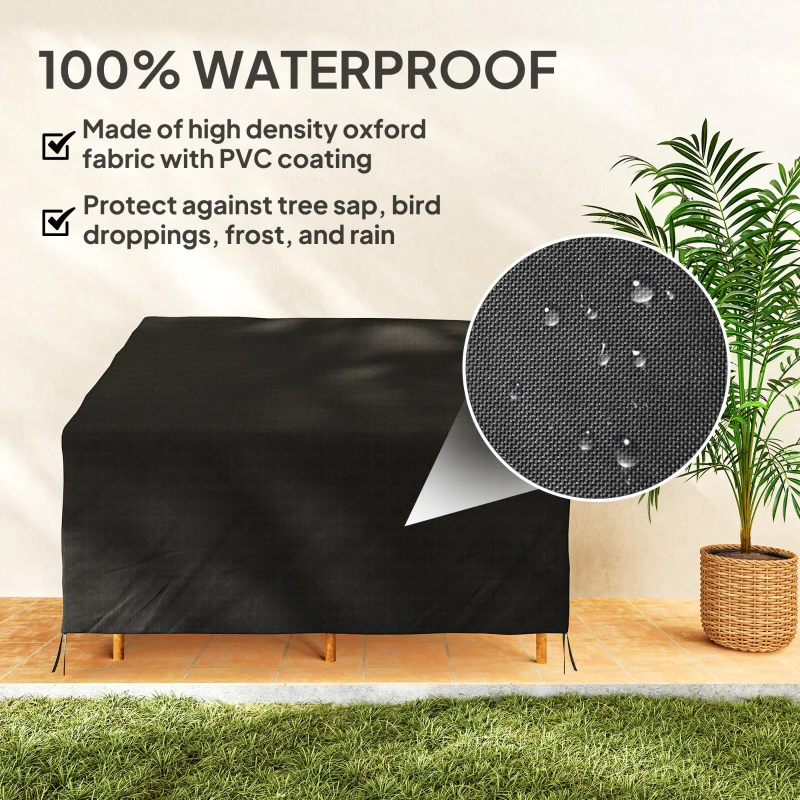 Best 600D Oxford Cloth Furniture Cover, 2 Seater Sofa Protector for Garden Patio, Outdoor, Waterproof, Black, 140L x 84W x 56/94H cm - Image 5