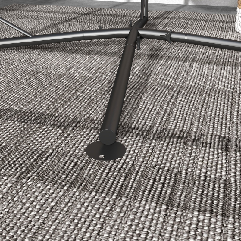 Best Hammock Chair Stand, Hanging Heavy Duty Metal Frame Hammock Stand with Chain, for Hanging Hammock Air Porch Swing Chair, Egg Cahir, Indoor & Outdoor Use, Black - Image 9