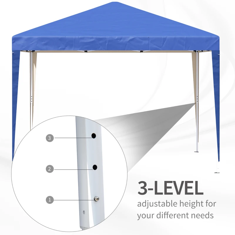 Best 3 x 3M Garden Pop Up Gazebo Height Adjustable Marquee Party Tent Wedding Canopy with Carrying Bag, Blue - Image 6