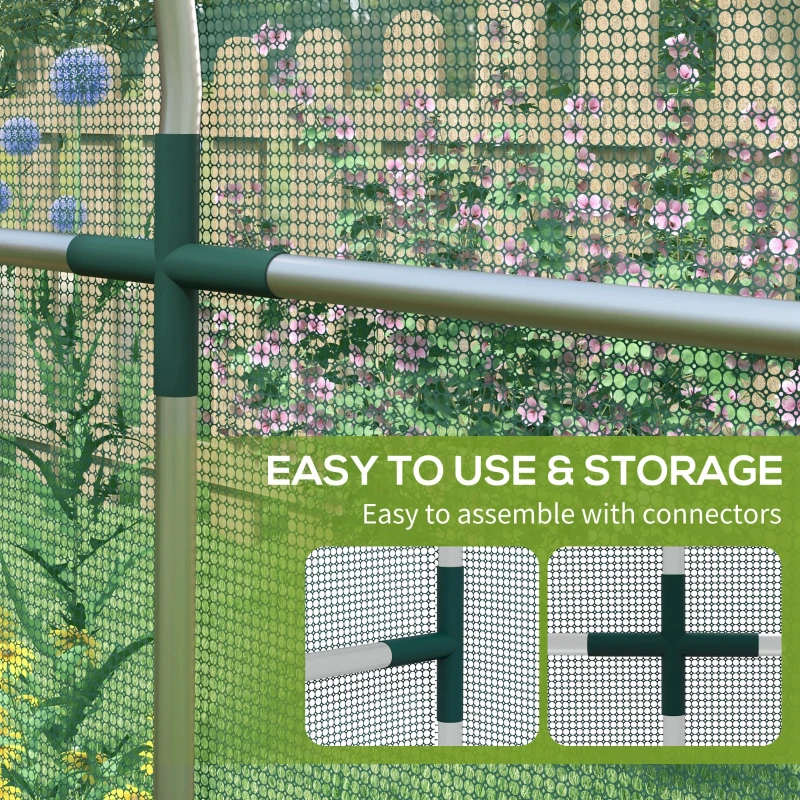 Best 360 x 120cm Galvanised Steel Fruit Cage, Plant Protection Tent with Zipped Door, Green - Image 5