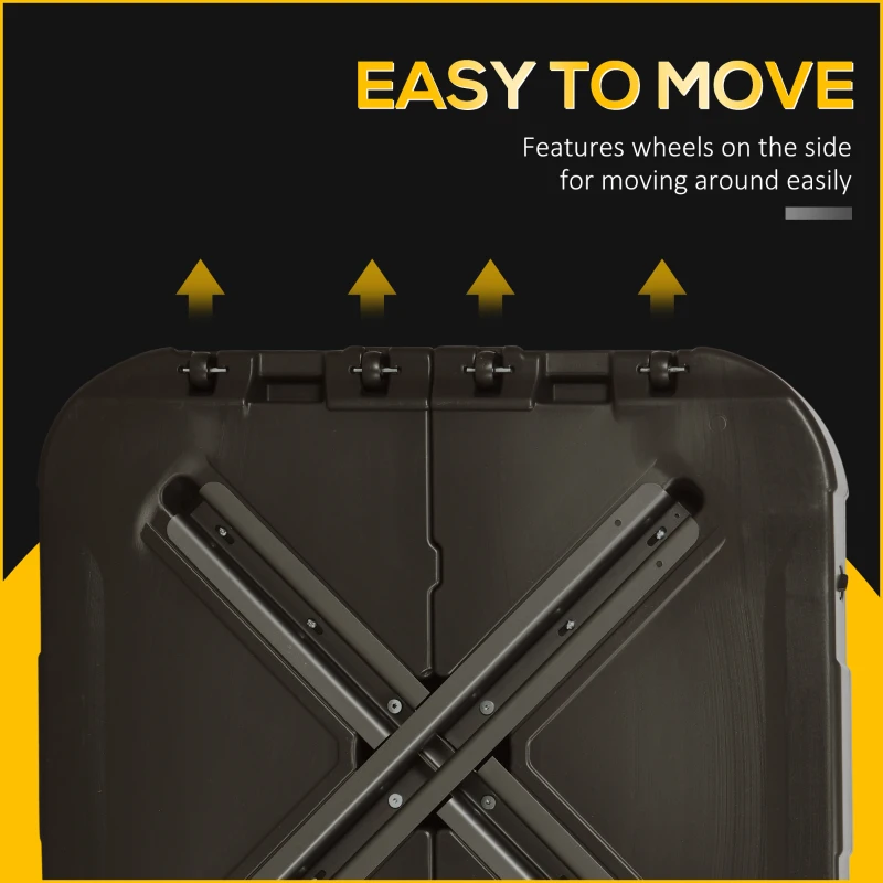 Best Fillable Cantilever Parasol Base Weights with Steel Cross Base, Garden Umbrella Stand Weight with Wheels, 195kg Sand or 170kg Water Filled, Coffee - Image 6