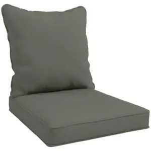 Best Seat and Back Padded Cushion Set - Charcoal Grey